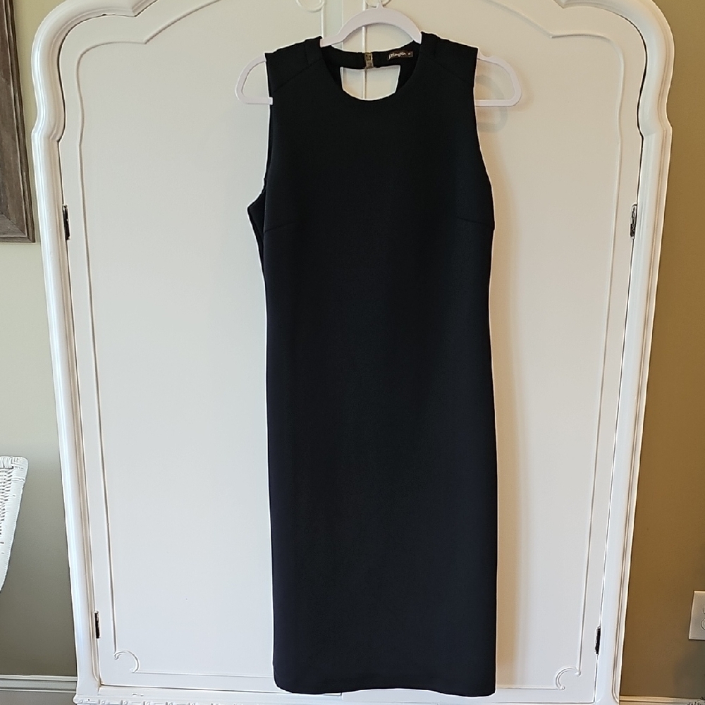 J. McLaughlin Black Sleeveless Sheath Midi Dress